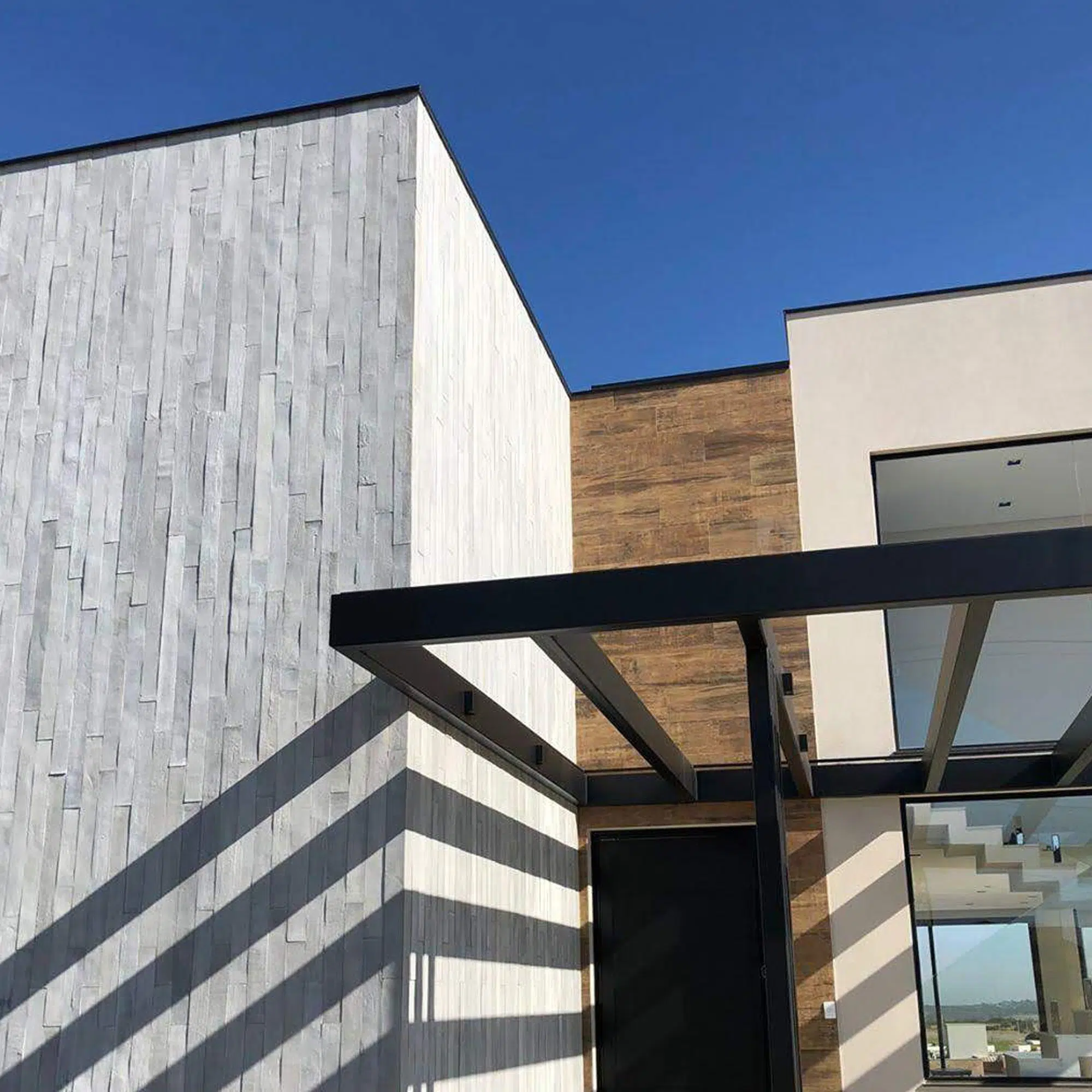 Ripas de concreto fachada residencial alto padrão Residência Itu Concreto Abstrato